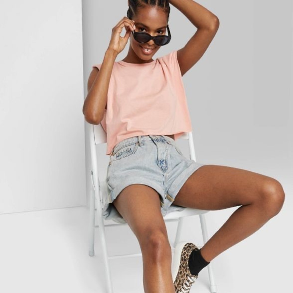 New wild fable  Rolled-Cuff Mom Jean high waisted denim Shorts